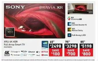 Visions Electronics X95J HDR Full Array Smart Tv offer