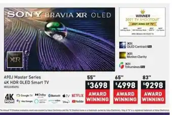 Visions Electronics A90J Master Series 4K HDR OLED Smart Tv offer