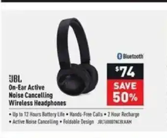 Visions Electronics On-Ear Active Noise Cancelling Wireless Headphones offer