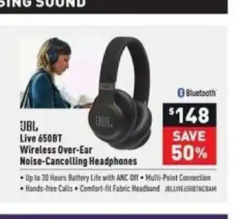 Visions Electronics Live 650BT Wireless Over-Ear Noise-Cancelling Headphones offer