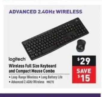 Visions Electronics Wireless Full Size Keyboard And Compact Mouse Combo offer