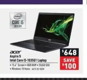 Visions Electronics Aspire 5 Intel Core iB-1035G1 Laptop offer