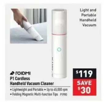 Visions Electronics P1 Cordless Handheld Vacuum Cleaner offer