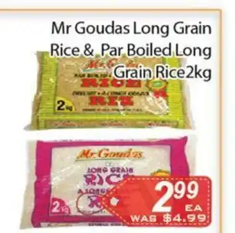 Ample Food Market Mr Goudas Long Grain Rice & Par Boiled Long Grain Rice 2kg offer