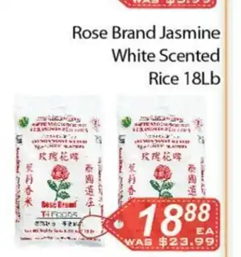 Ample Food Market Rose Brand Jasmine White Scented Rice 18LB offer