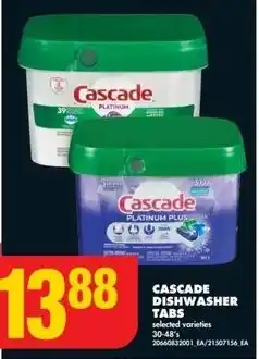 No Frills CASCADE DISHWASHER TABS offer