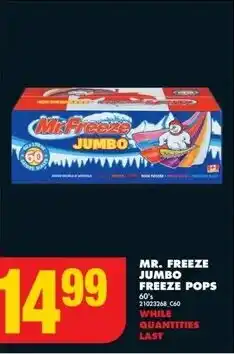 No Frills MR. FREEZE JUMBO FREEZE POPS offer