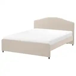 IKEA Hauga Upholstered bed frame, Lofallet beige, Queen offer