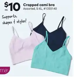 Giant Tiger Cropped cami bra offer