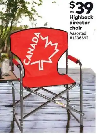 Giant Tiger Highback director chair offer