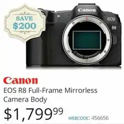 Vistek Canon EOS R8 Full-Frame Mirrorless Camera Body offer