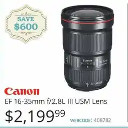 Vistek Canon EF 16-35mm f/2.8L III USM Lens offer