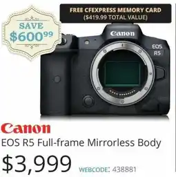 Vistek Canon EOS R5 Full-frame Mirrorless Body offer