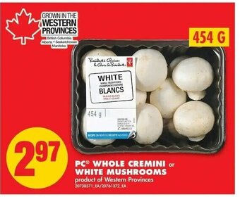 No Frills PC Whole Cremini White Mushrooms offer