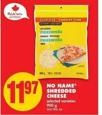 No Frills No Name Shredded Cheese offer