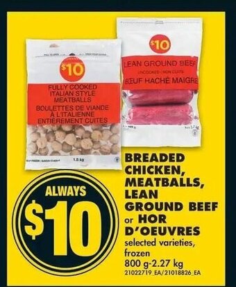 No Frills Breaded Chicken, Meatballs, Lean Ground Beef offer