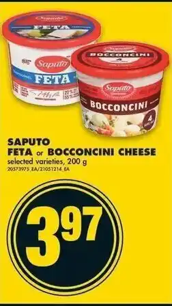 No Frills Saputo Feta or Bocconcini Cheese offer
