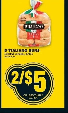 No Frills D'Italiano Buns offer