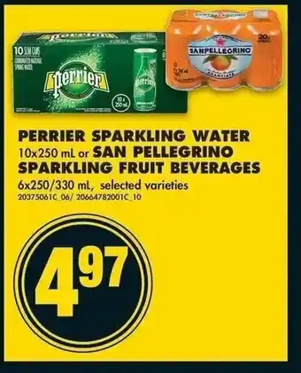 No Frills Perrier Sparkling Water San Pellegrino Spackling Fruit Beverages offer