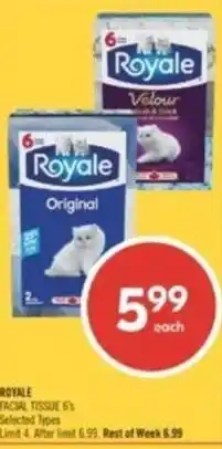 Shoppers Drug Mart ROYALE FACIAL TISSUE 6's offer