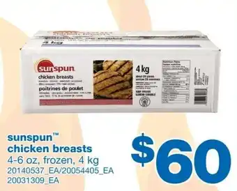 Wholesale Club sunspun chicken breasts offer