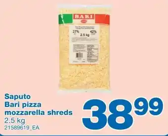 Wholesale Club Saputo Bari pizza mozzarella shreds offer