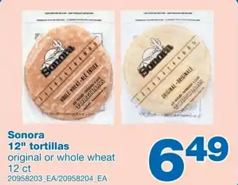 Wholesale Club Sonora 12" tortillas offer