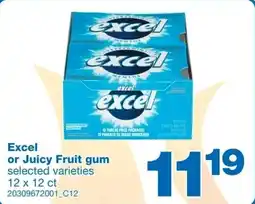 Wholesale Club Excel or Juicy Fruit gum offer