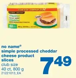Wholesale Club no name simple processed cheddar cheese product slices offer