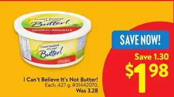 Walmart I Can't Believe It's Not Butter! offer