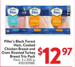Walmart Piller's Black Forest Ham. Cooked Chicken Breast and Oven Roasted Turkey Breast Trio Pack offer