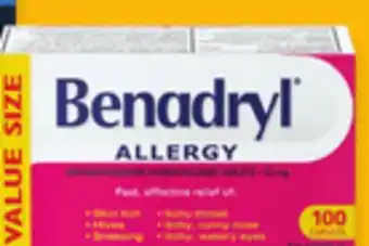 Walmart Benadryl 100s Allergy Relief offer