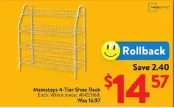 Walmart Mainstays 4-Tier Shoe Rack offer