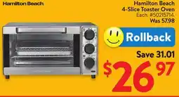 Walmart Hamilton Beach 4-Slice Toaster Oven offer