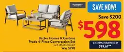 Walmart Better Homes & Gardens Prado 4-Piece Conversation Set offer