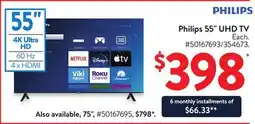 Walmart Philips 55 UHD TV offer