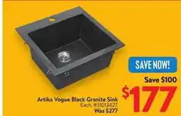 Walmart Artika Vogue Black Granite Sink offer
