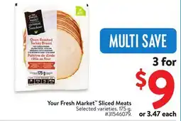 Walmart Your Fresh Market Sliced Meats offer