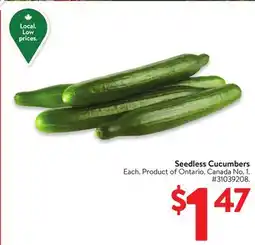 Walmart Seedless Cucumbers offer