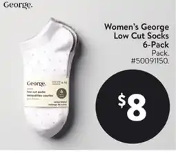 Walmart Women's George Low Cut Socks 6-Pack offer