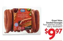 Walmart Great Value Smoked Sausages offer