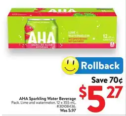 Walmart AHA Sparkling Water Beverage offer