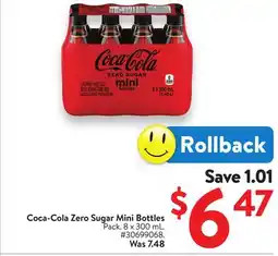 Walmart Coca-Cola Zero Sugar Mini Bottles offer
