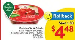 Walmart Fontaine Santé Salads offer