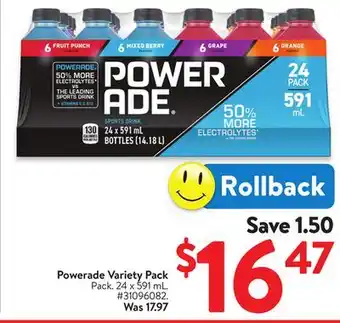 Walmart Powerade Variety Pack offer