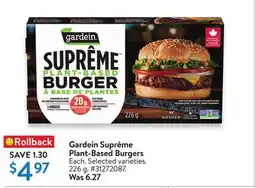 Walmart Gardein Supreme Plant-Based Burgers offer