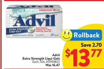 Walmart Advil Extra Strength Liqui-Gels offer