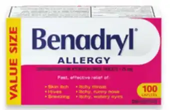 Walmart Benadryl 100s Allergy Relief offer
