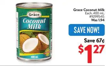 Walmart Grace Coconut Milk offer