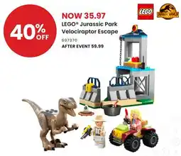 Toys R us LEGO Jurassic Park Velociraptor Escape offer